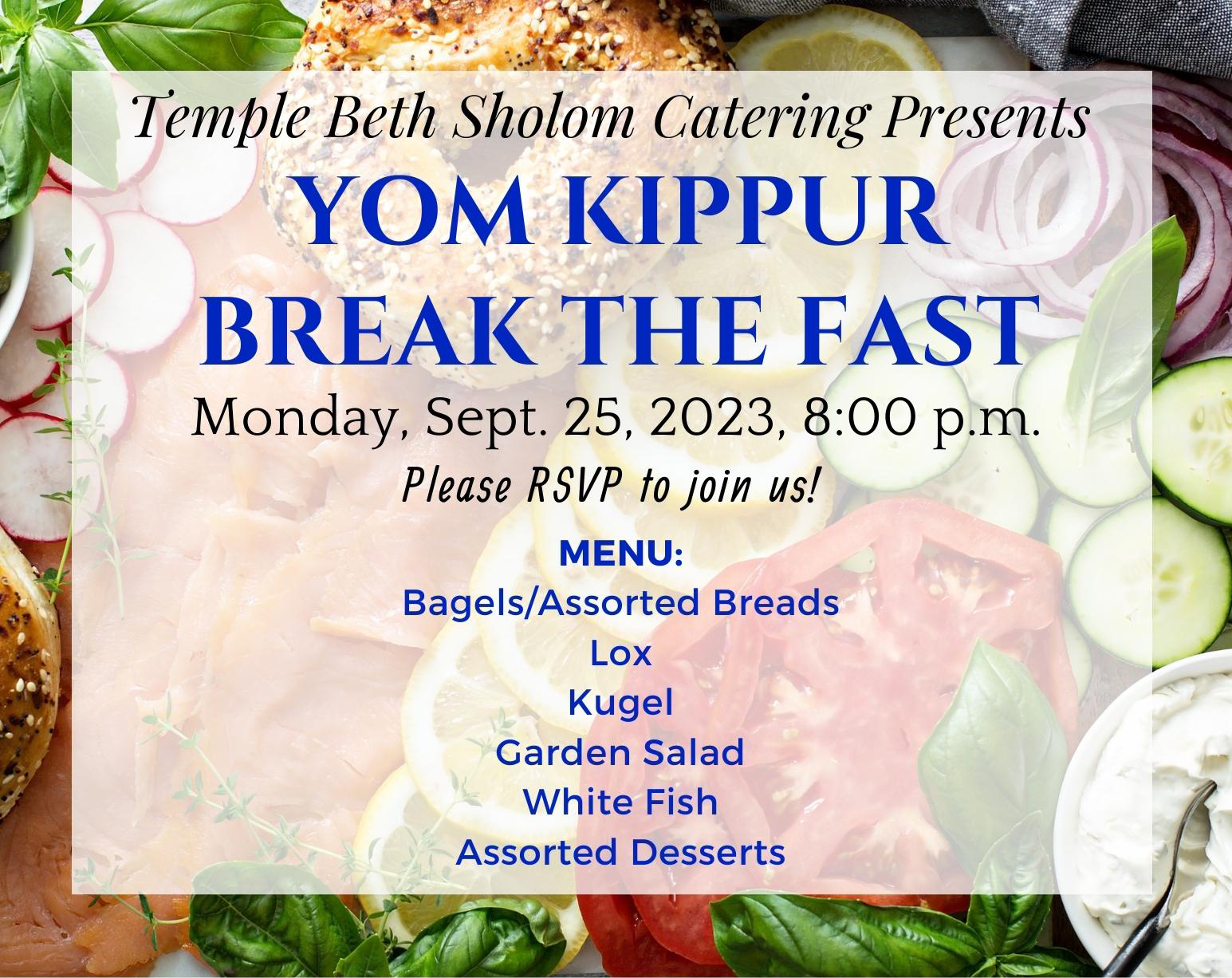 TBS' 2023 Yom Kippur Break The Fast