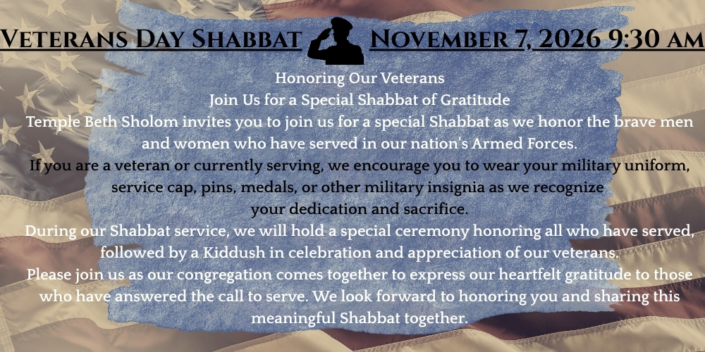Veterans Day Shabbat