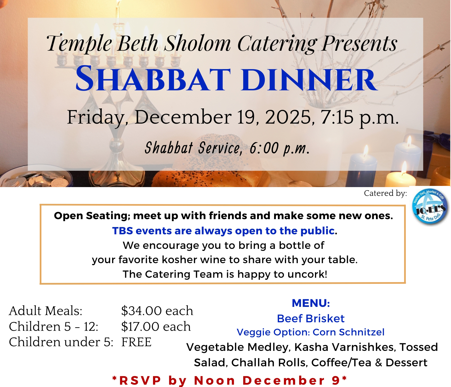 December 19, 2025 - Shabbat Dinner