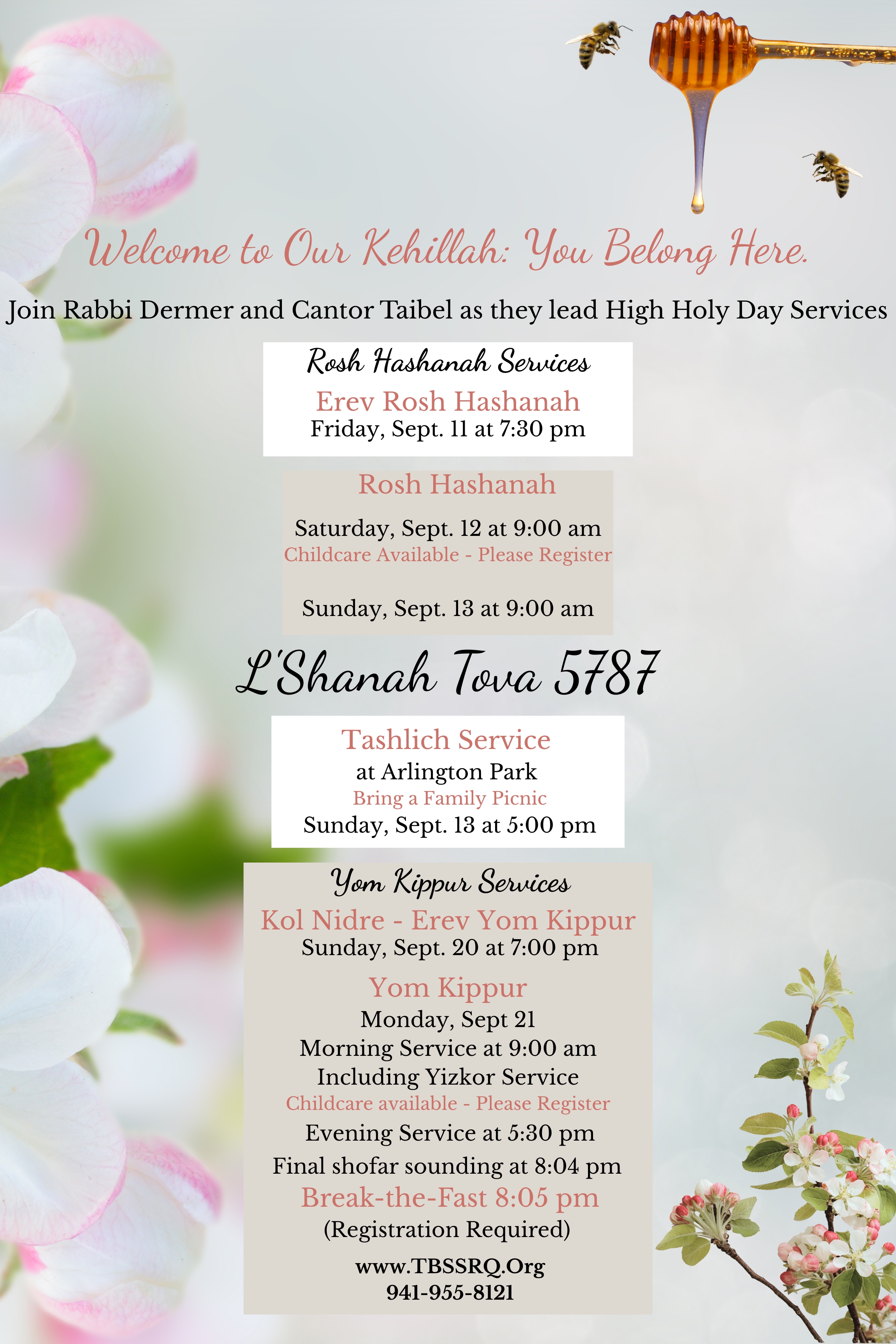 High Holy Days Schedule